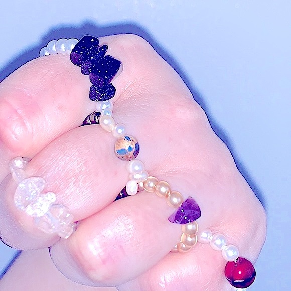Custom Stretchy Rings [Set of 4]»Soul Embellishments Natural Healing Gemstones - Picture 14 of 16